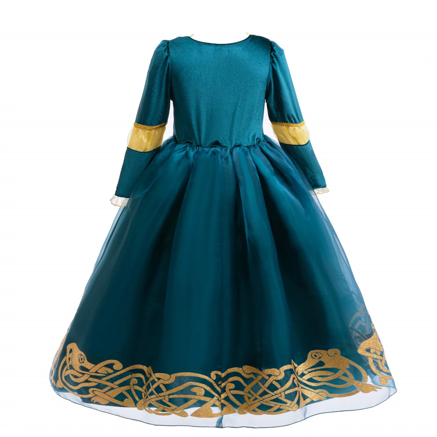 strapless open back dress Luxury Champagne Princess Flower Girl Dress Long Sleeve Embroidered Ba –  DreamyVow main image 1