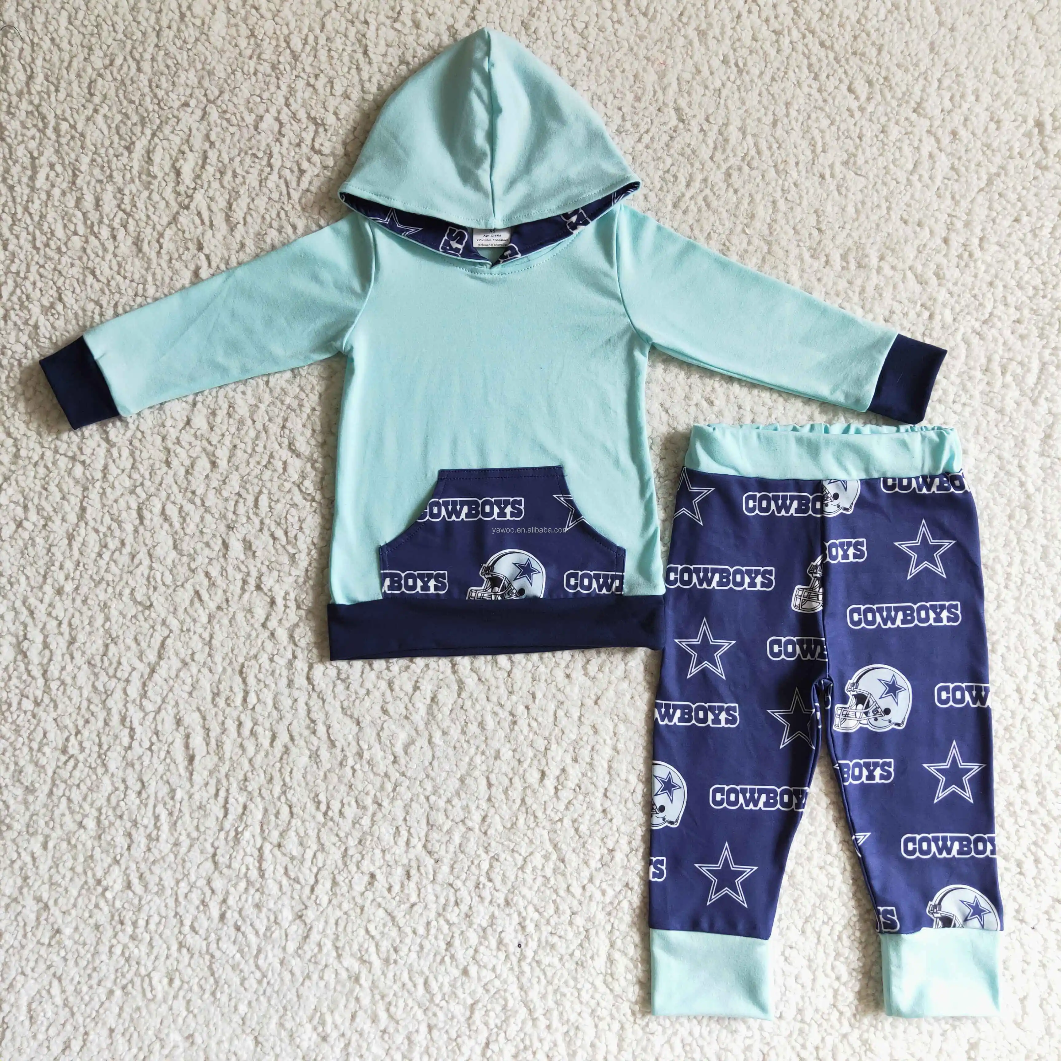 Outfit For Baby Boys Cowboy Hoodie Pullover Top Pants Set Outfits Kids  Boutique Clothing Children Fall/winter Clothes - Buy Outfits For Baby Boys, Cowboy Hoodie Set,Winter/fall Boutique Clothes Product on 
