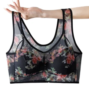 Custom Solid Seamless Knitted Full Cup Bra Wire Free Push-Up Spandex/Cotton Tank Top Corset Breathable Everyday One-piece