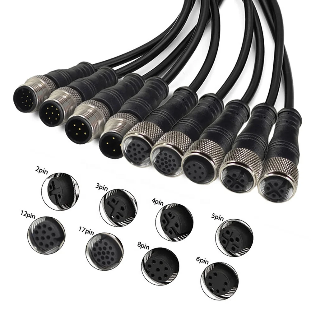 SVLEC M5 M8 M12 M16 M23 Connector Male Female 2 3 4 5 6 7 8 9 10 12 13 14 15 16 17 18 19 Pin Wire Adapters Connector
