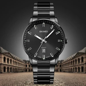 SKMEI 1878 Men's Business Quartz Watch Custom Simple Luxury Antique Fashion Design Analog Dial Water Resistant Stainless Steel