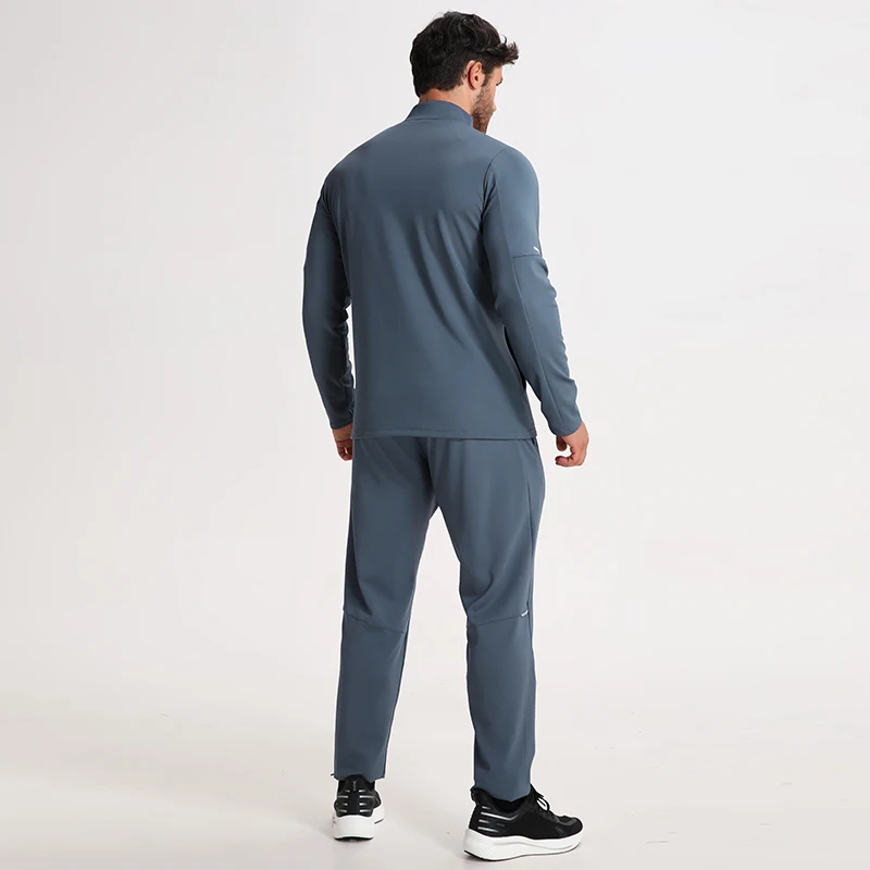 Mens Running Jacket and Pants Set Gym Clothing Two Piece Sportswear Men Autumn Spandex Polyester Tracksuits
