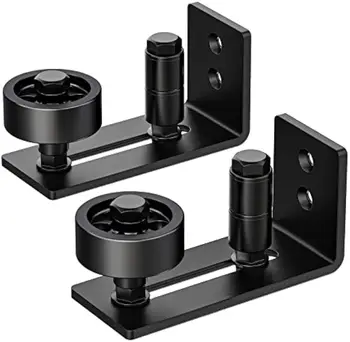 8 IN 1 Adjustable Floor Guide with Matte Black Surface Suitable for Many Types of Sliding Barn Doors