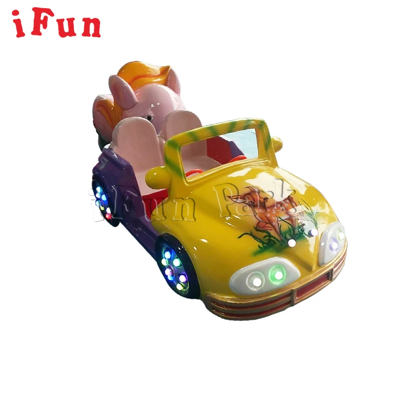 Ifunpark Coin Operated Arcade Game Machine Fiberglass 2 Player Car Kiddie Rides