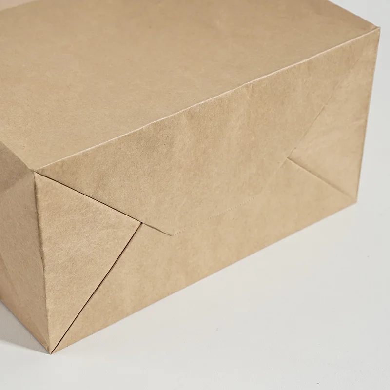 Wholesale Brown Kraft Paper Die Cut Handle Bag Paper Food Packaging for Fast Food Bread Cookie Take Away Food Packaging Bag