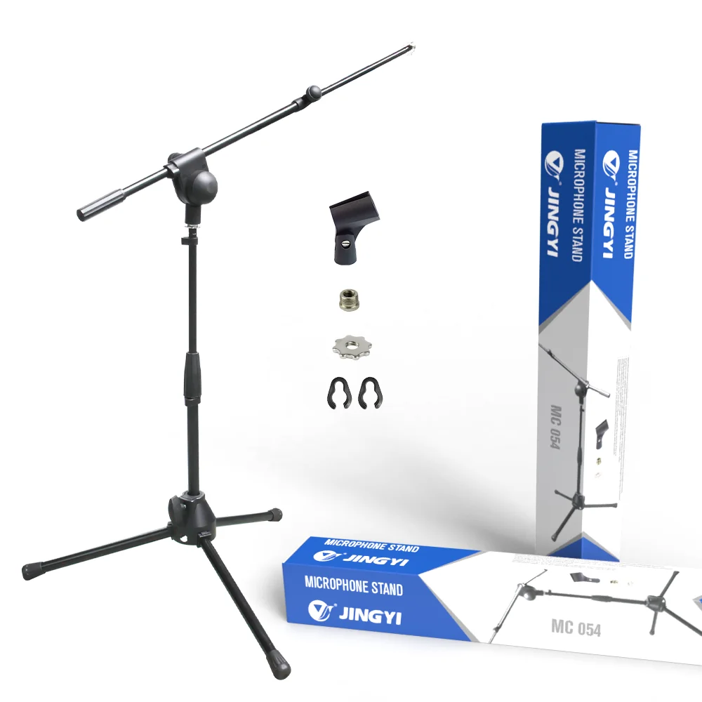 with Clothespin Mic Clip Basics Tripod Boom Microphone Stand Height-Adjustable with Metal Base 3.3-5.6-Foot 