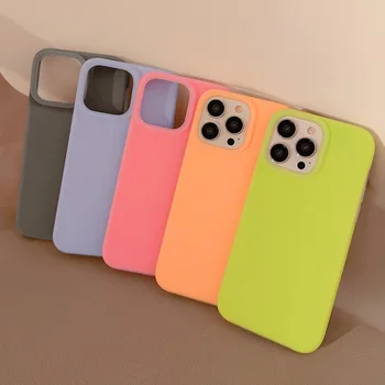 2024 Ins Style High Quality Fluorescent  Liquid Silicon Mobile Phone Cover For iPhone 16 Pro