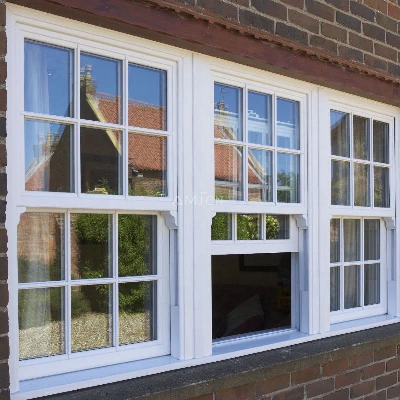 AMJ American Style Double Hung Window NFRC Energy Conservation Tempered Glass Heritage Sash Windows Top Hung Windows