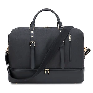 Custom Large Capacity Waterproof Weekender Overnight Bag with Pu Shoes Compartment Women Mens Carry on Bag Travel Duffle Bag