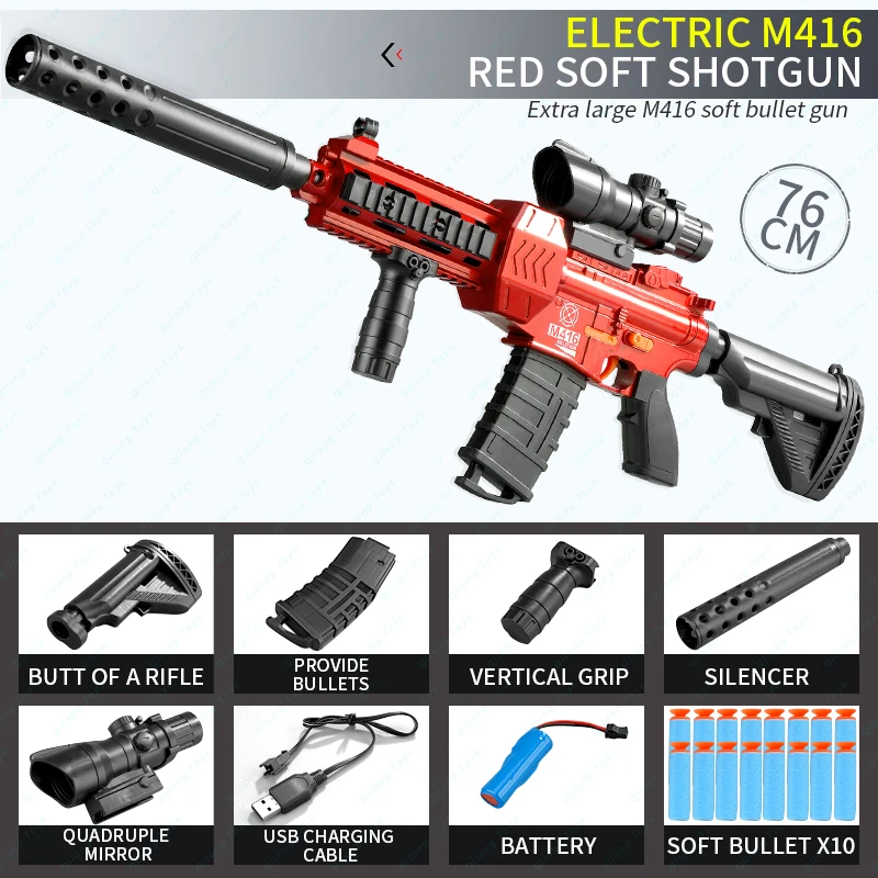 M416 balas de espuma arma de brinquedo elétrico explosão jogo de tiro  realista modelo de armas de brinquedo