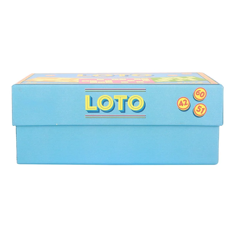 Jinayon op maat gemaakte vierkante kartonnen loterijspeldoos met UV-reliëfopdruk en sponsvoering, op maat gemaakte afmetingen voor bordspelverpakking