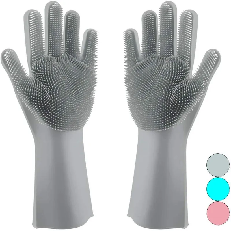 Волшебная губка для мытья посуды перчатки многоразовая силиконовая щетка резиновые термостойкие кухни ванной