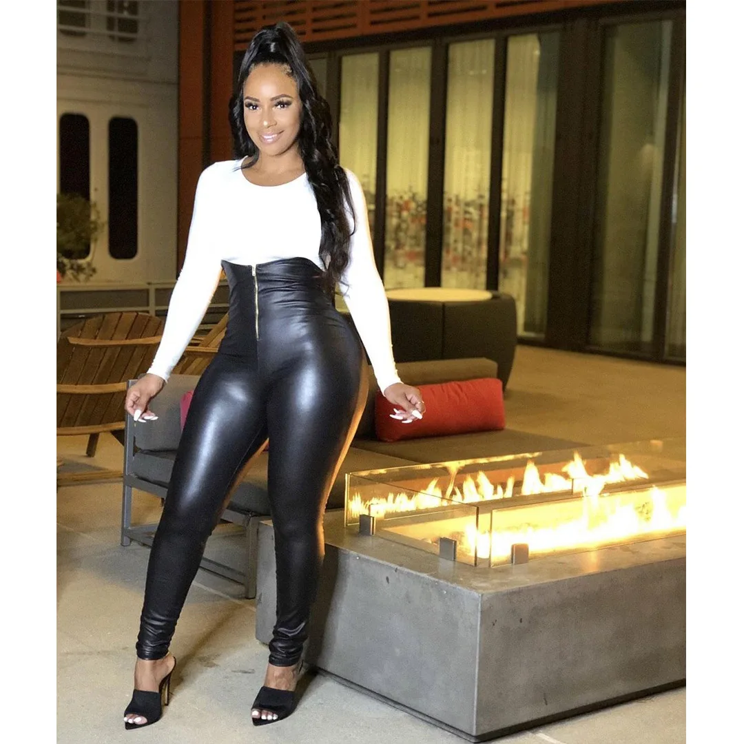 High Waisted Leather Leggings Australia High Waist Zip Up Faux