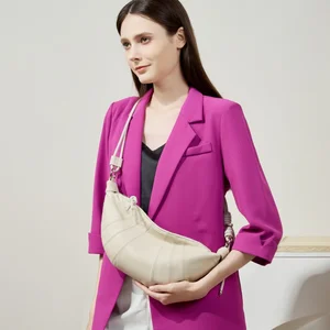 A-260 Women's Genuine Cowhide Leather Handbag Zip Waterproof Korean Saddle Bag Crossbody Versatile Fashionable Top Layer Design