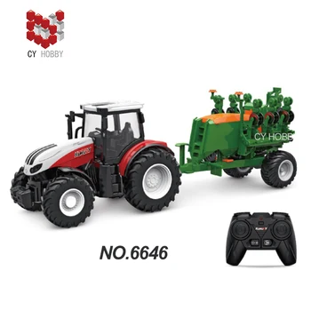 No.6646  hot selling RC farm trucks  1/24 2.4G 6CH Mini Remote control Farm tractor supply Toys for kids