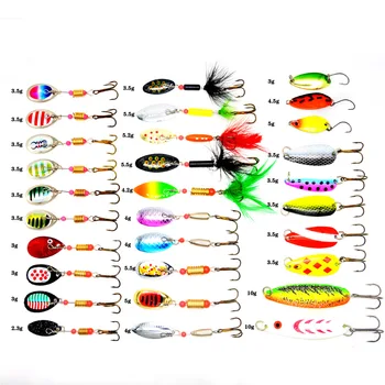 CHEERY Fishing Lures Kit Set Spinnerbait for Bass Trout Walleye Salmon Assorted Metal Hard Lures Inline Spinner Baits 10pcs Kit – Metal Jig – view 4