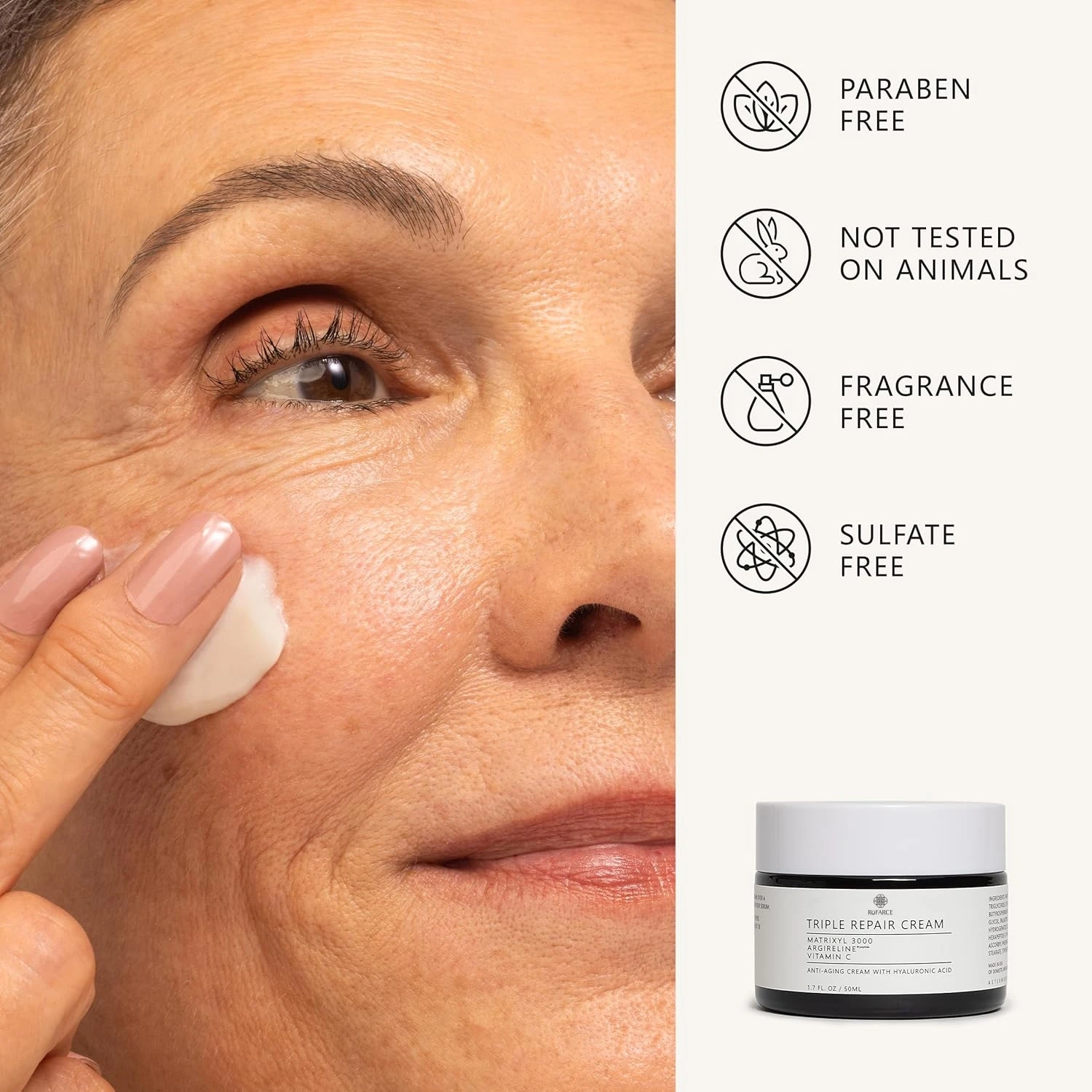 Private Label Anti-Aging Hydrating Matrixyl 3000 Cream Argireline Peptide with Vitamin C Hyaluronic Acid for Face