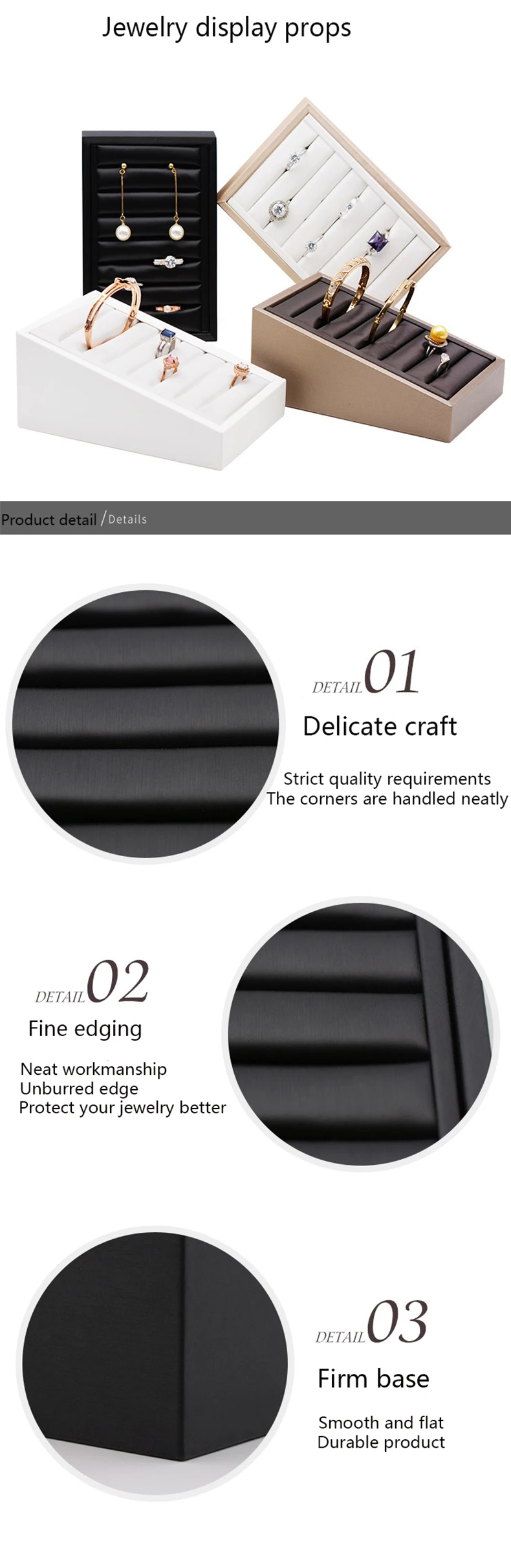 Jewelry Display Props Ladder Shaped Pu Leather Bracelet Rings Jewelry