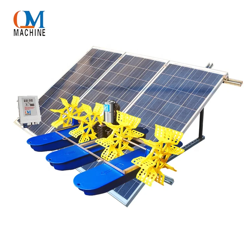 2HP Solar Panel Splash Aerator 4 Wheel Water Proof  for Aquaculture
