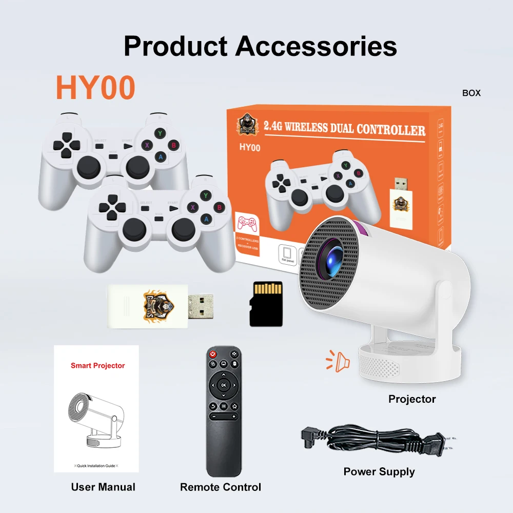 Topleo Gaming Projector Android 11 8k 3d Hy300 Pro Smart Game Console Projector Home 4k Video Portable Mini Android Projector
