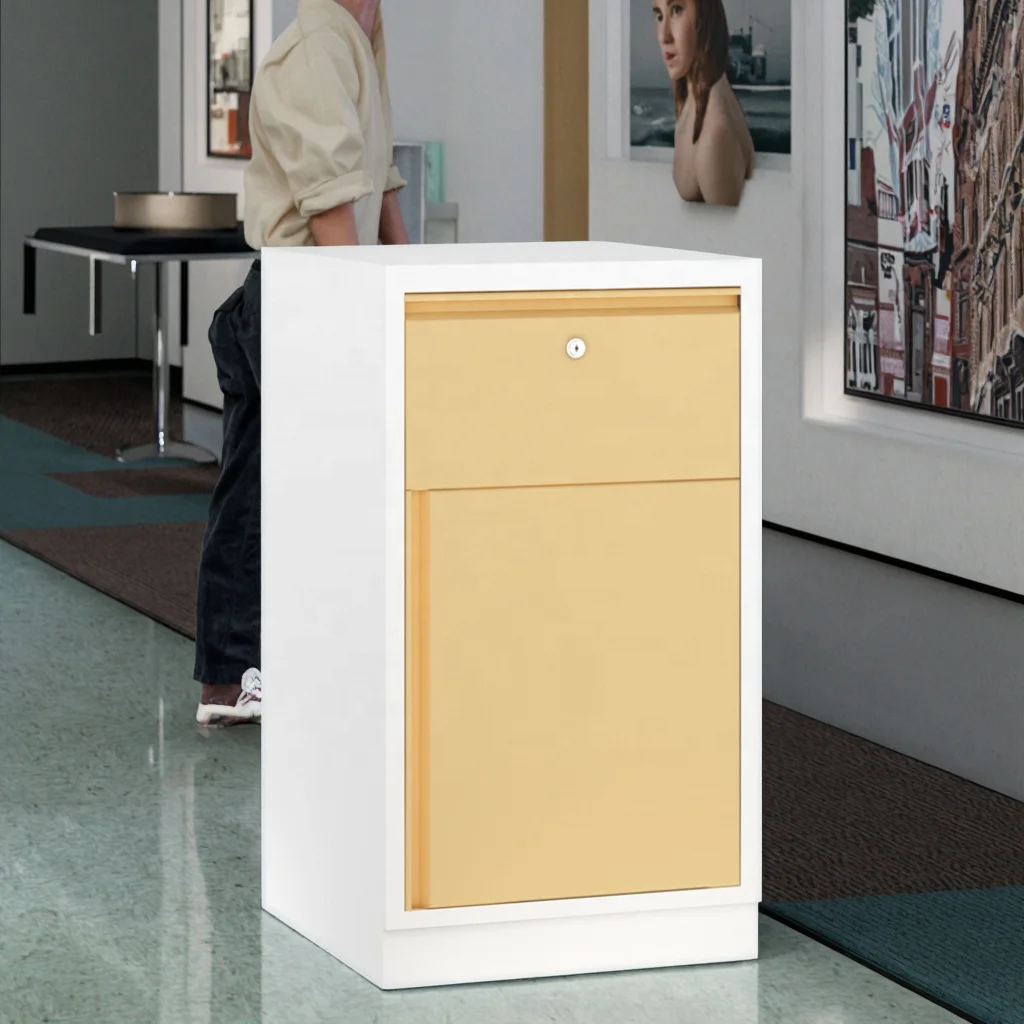 Modern Space Saving Hospital Single Drawer Cabinet Medical Supplies Organization Push-to-Open Mechanism Stainless Steel Rollers 6
