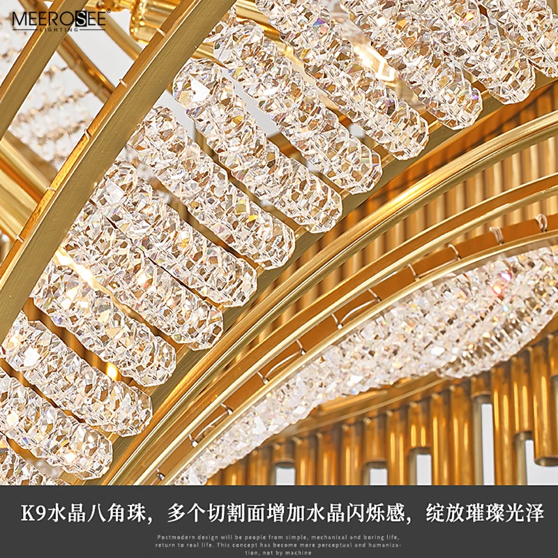 Meerosee Crystal Lamp in Grand Luxury Hotel Hall Lobby Chandelier Modern Uplight Glass Chandelier Lamp MD86802