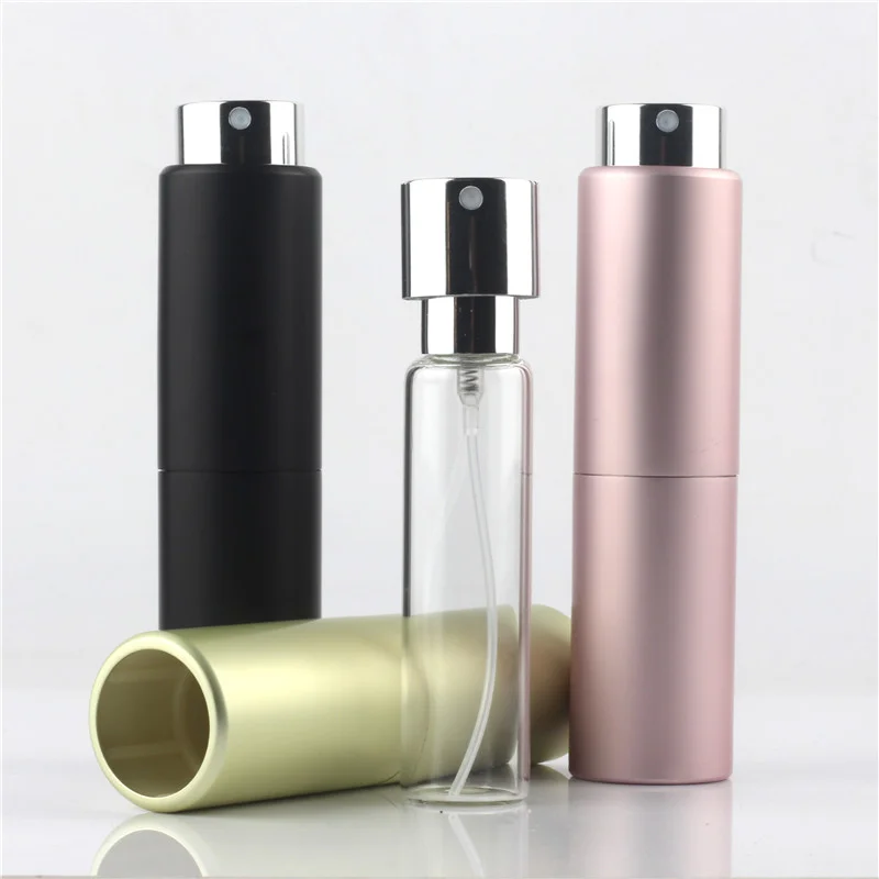Travel Spray Bottle Custom Luxury Mini Pocket Size Refillable 8ml 10ml White Twist Perfume Round Atomizer Travel Cosmetic Spray Bottle