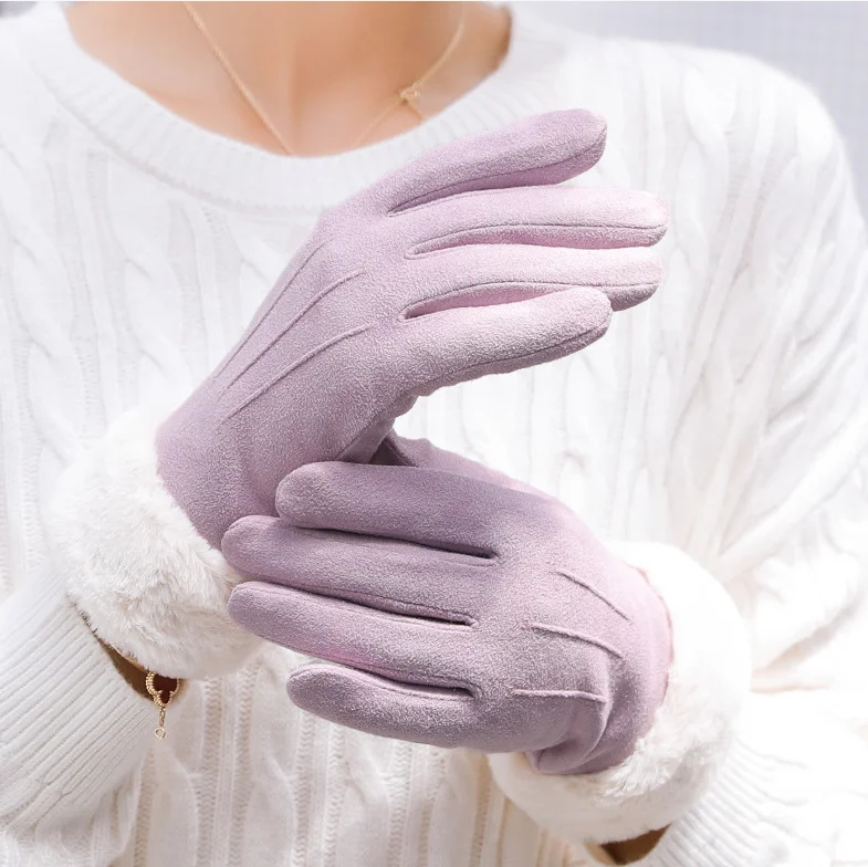 Touchscreen Nappa Genuine Leather Mitten for men's Texting Driving Fleece Lining