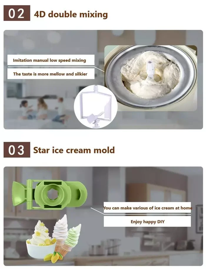 2022 Best Selling Product 1l Ice Cream Maker Machine Small Soft Ice