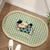 Sally hemp rubber sole - checkered cat oval green