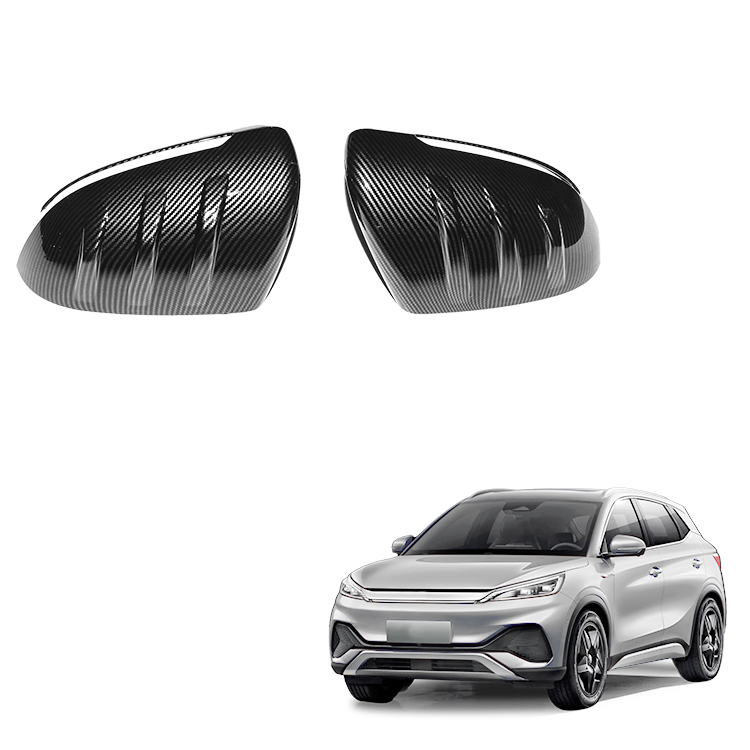 Car Exterior Decoration Accessories Side Door Mirrors Straps ABS Imitate Carbon Rear View Mirror Cover For BYD Yuan Plus ATTO 3