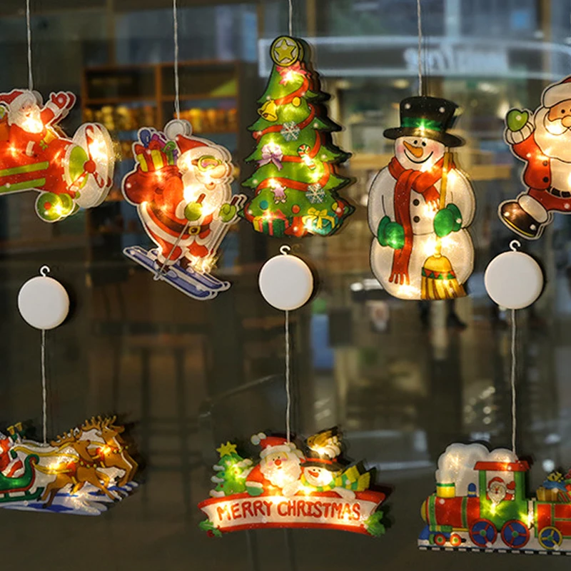 Meleager Luci Di Natale A Forma Di Alce Con Ventosa | Decorazioni LED 3D Per Finestre, Interno/Esterno, Bianco Caldo, 24 Cm - 4