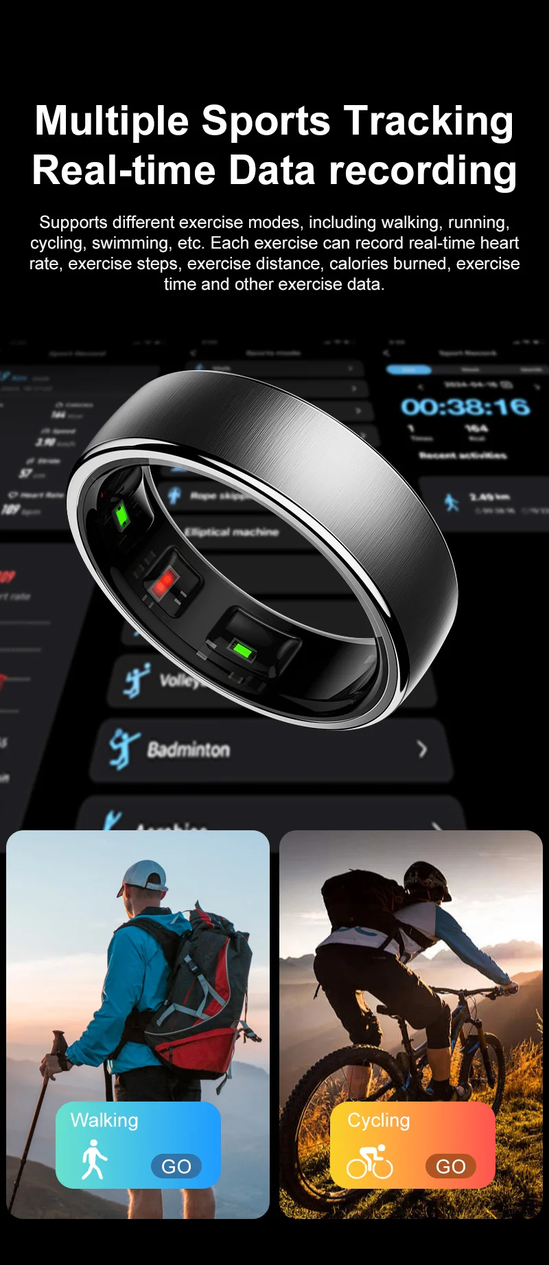 SHR Smart Ring - AI Digital Tracker for Health & Fitness