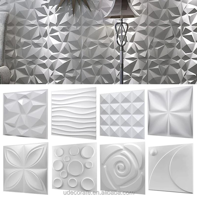 UDK Matt Black PVC 3D Wall Panel Waterproof for Bathrooms & Living Rooms