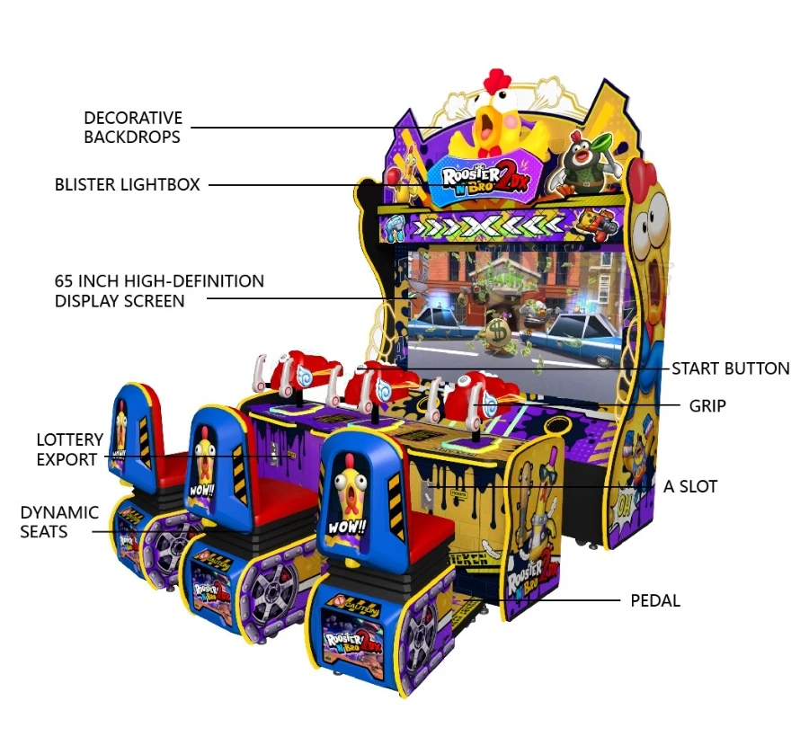Rooster N Bro 2DX - Popular Shooting Game Machine for Kids