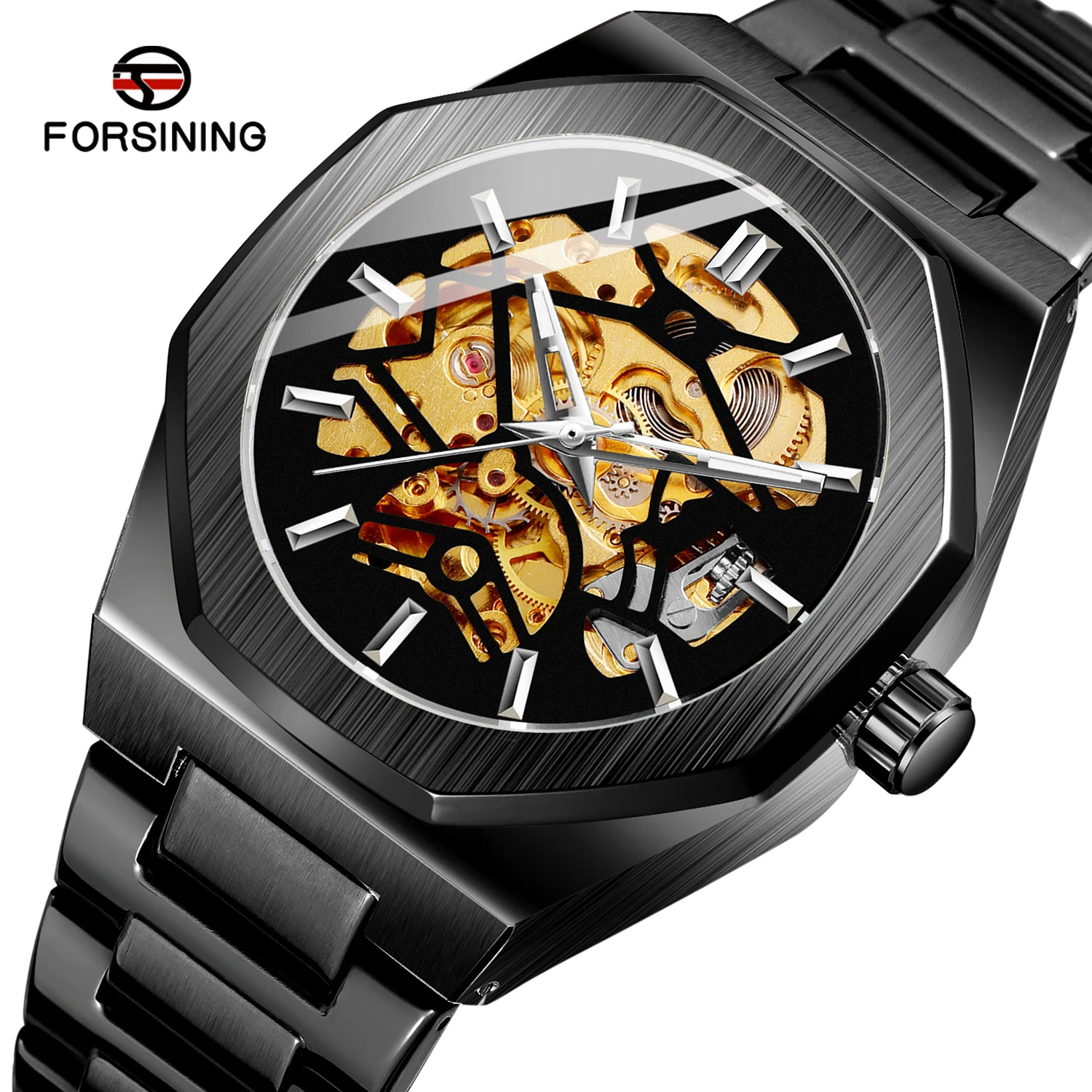 
 2021 relogio forsining montrepourhomme наручные часы для мужчин мужские автоматические часы со скелетом из нержавеющей стали Кварцевые часы для мужчин  