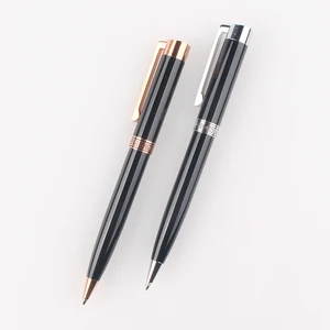 Luxury Shiny Black Metal Ball Pen With OEM Logo Promotional Gift Heavy for VIP Client