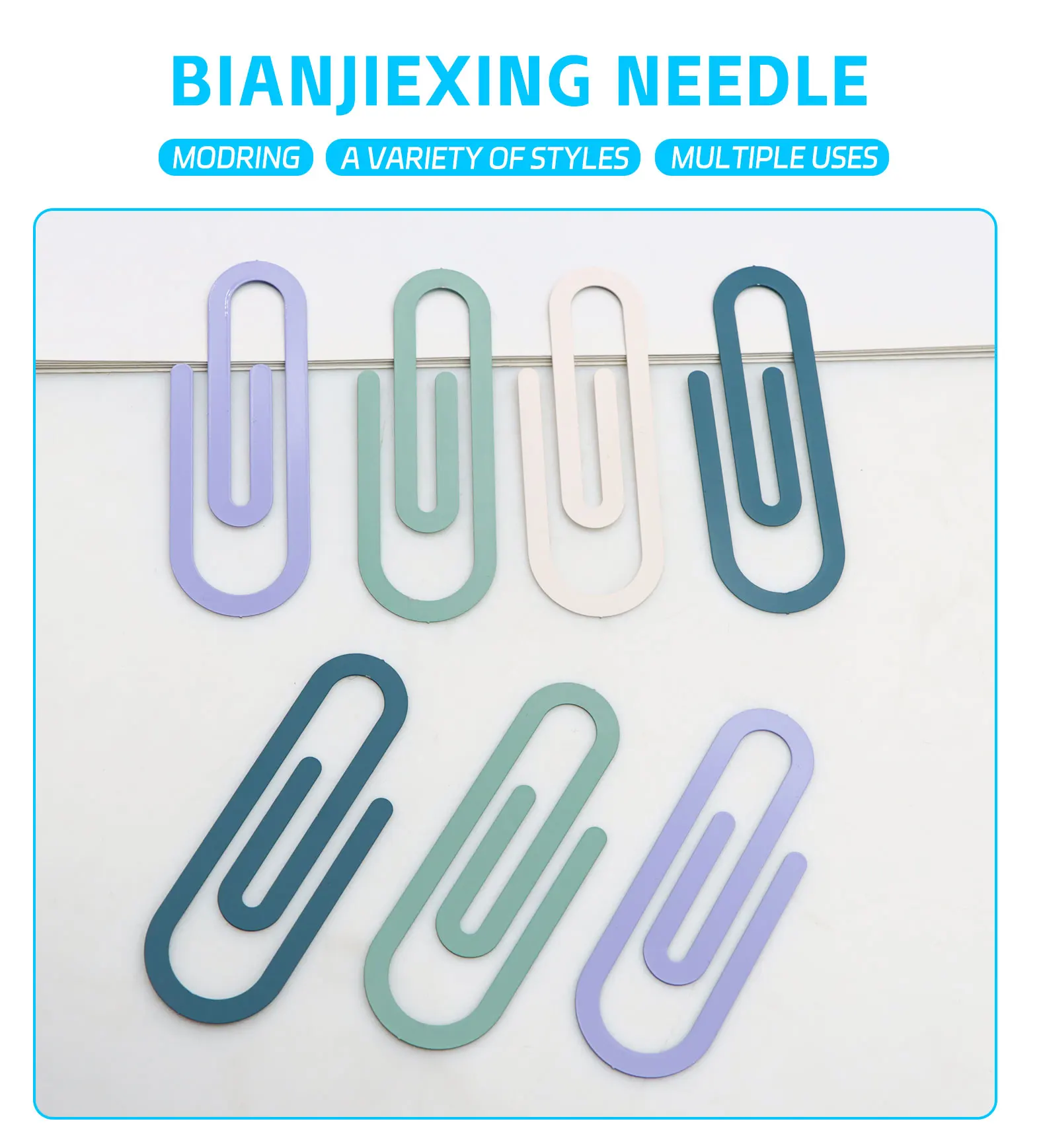 Cute Colorful Stationery Set Flat Metal Planner Clips Large & Small ...