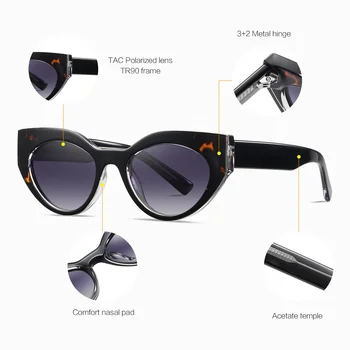 Mens Eyewear TR frame Customized High End Luxury Fashionable Thick Acetate Sunglasses Polarized For Women