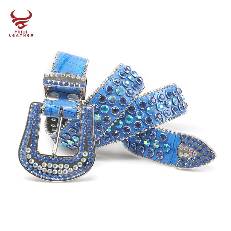 Blue Strap With Blue Rhinestone BB Belt in 2023