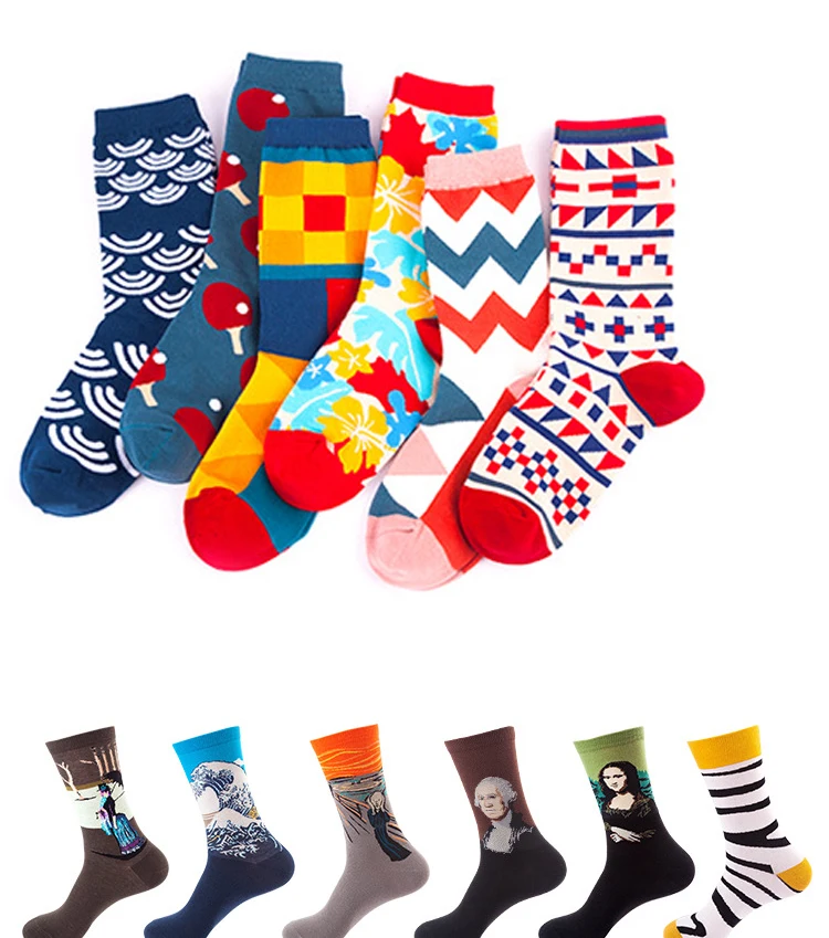 Custom Design Adult Trendy Mid-tube Socks Women Men's Fashion Jacquard ...