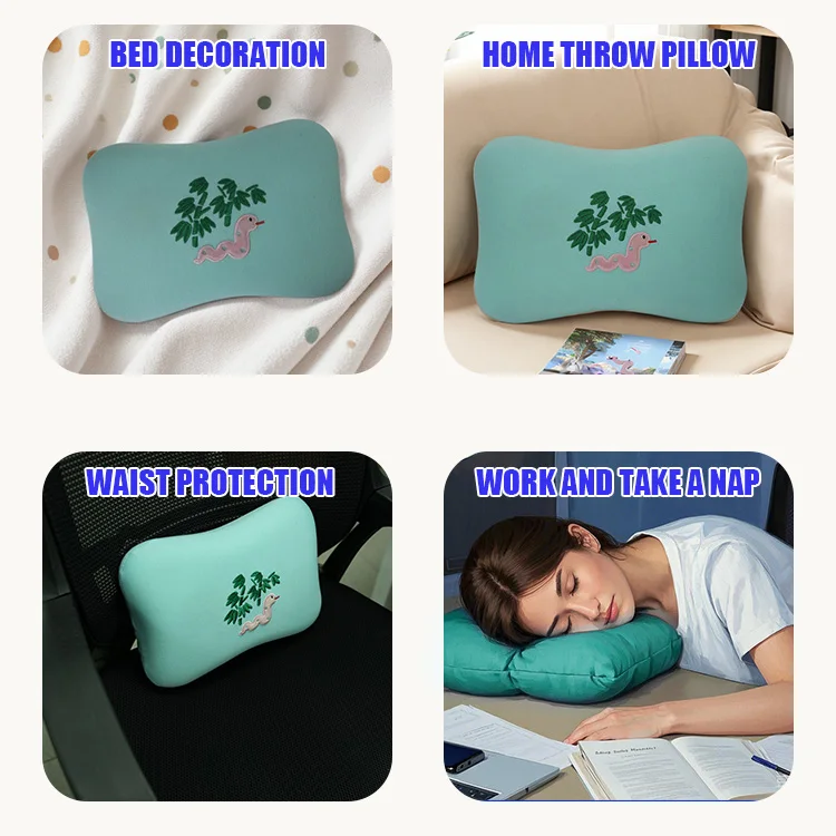 OEM/ODM Portable Rectangular Travel Neck Pillow Memory Foam & Lightweight Foldable Design with Strap Soft Unique Features