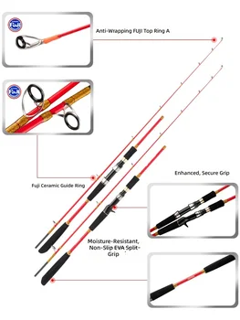CHEERY Sea Fishing Offshore Small Boat Raft Pole Carbon Fuji Guide Ring Solid Light Weihai Factory Wholesale – Rod – view 5