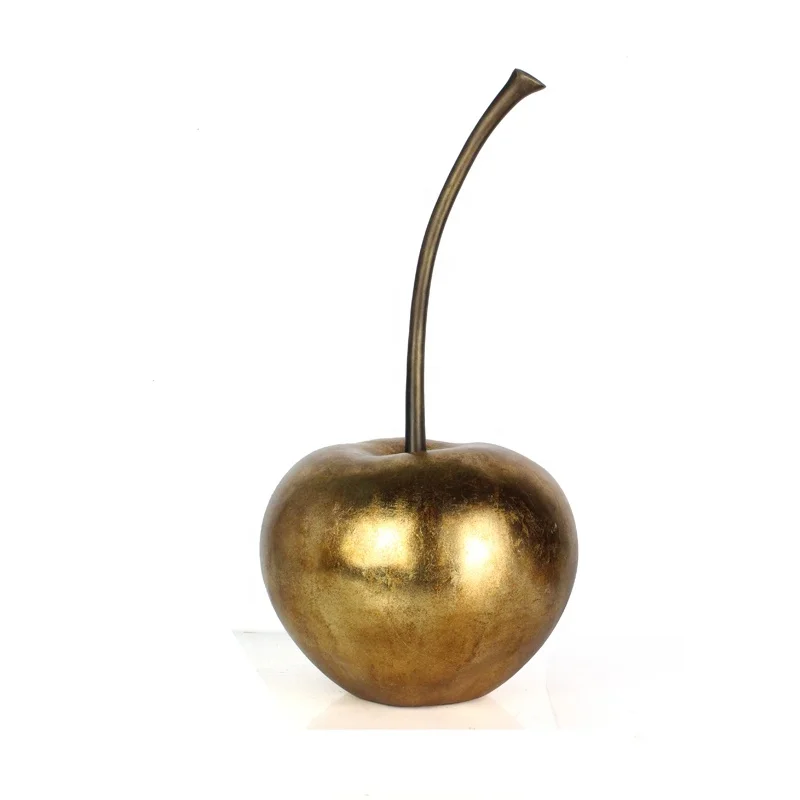 Venta al por mayor de resina 3D para regalos decorativos fruta de oro antigua manzana para decoración interior