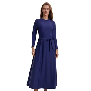 New Three-Piece Eco-friendly Spandex/Polyester Knitted Women's Conservative Bikini Solid Pattern Sunscreen Protection Front