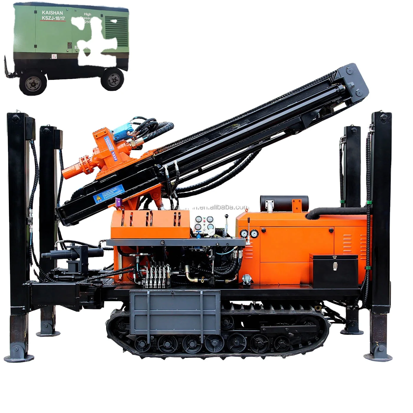 
 180meter Depth High effencicy mine blasting hole mobile DTH water well drill rig
