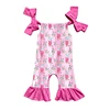 Cupcake Bow Strap Ruffle Romper