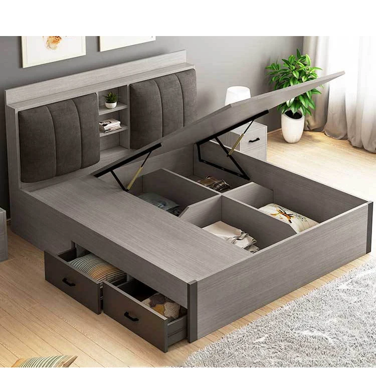 New Design Wooden Bedroom Furniture Mdf Platform Bed Base Set