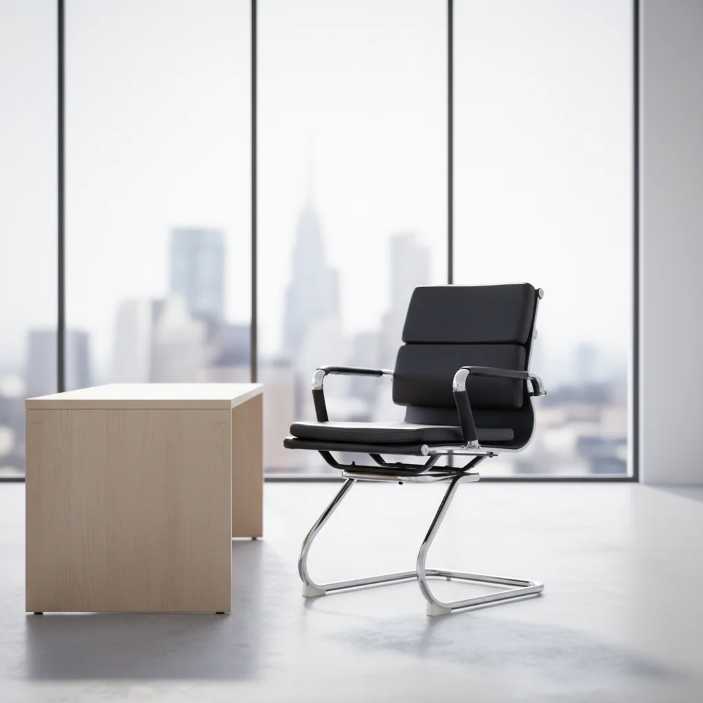 Modern Ergonomic Leather  Chair with Metal Frame 2