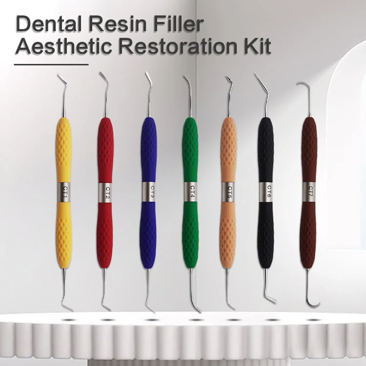 Dental Resin Filler Aesthetic Restoration Kit for Resin Knife Plastic Double Ended Filler Instrument Dentist Filling Tools